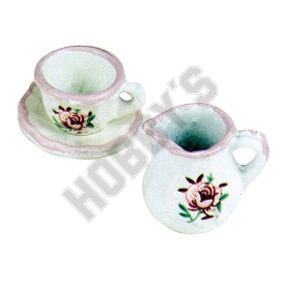 Cup,Saucer And Creamer - Rose Pattern