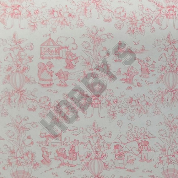 Wallpaper - Playland Toile Pink
