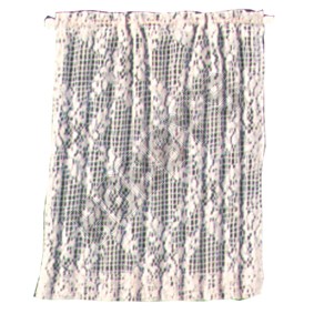 White Flowered Lace Curtain