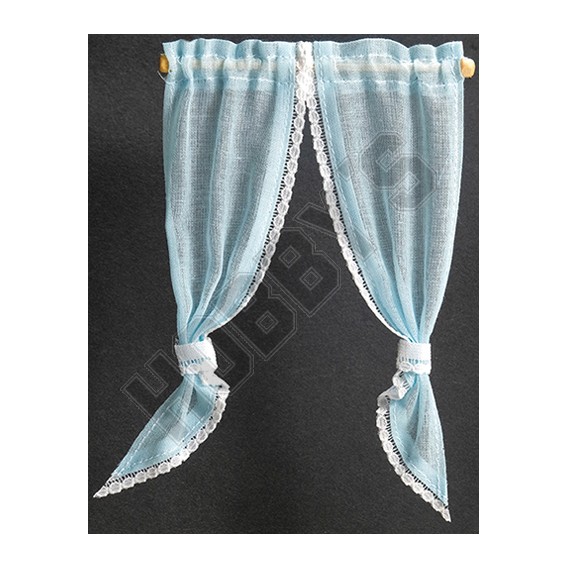 Blue Tie Back Curtain