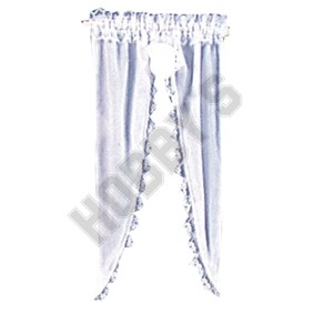 White Tiffany Ruffle Curtain