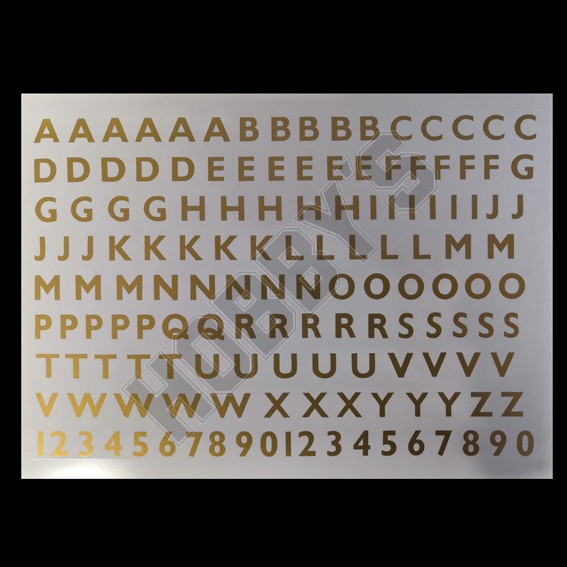 Gold Letters & Numbers