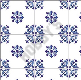 Tile Sheet - Blue/White
