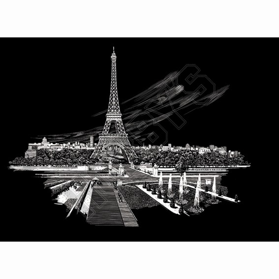 Eiffel Tower-Engraving Art (