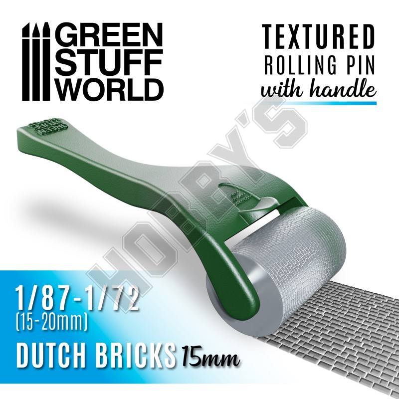 Rolling pin with Handle - Dutch Bricks 15mm