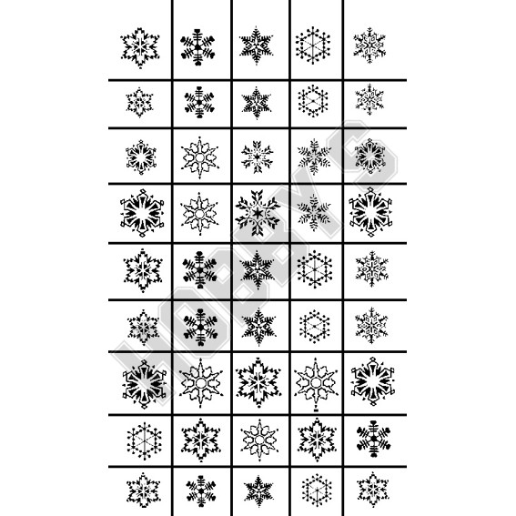 Stencil - Snowflakes 10 Designs 45 In Total                     