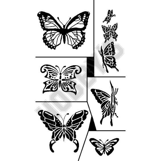 Stencil - Butterfly x 6                