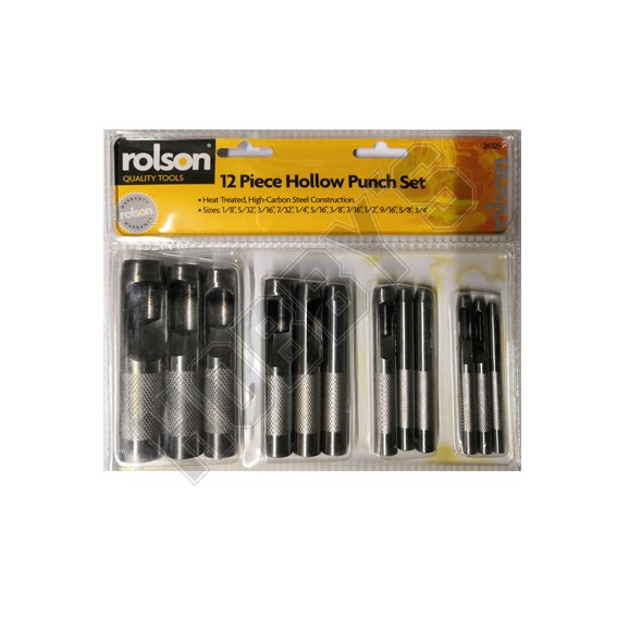 Hollow Punch 12 Piece Set 1/8 - 3/4 inch
