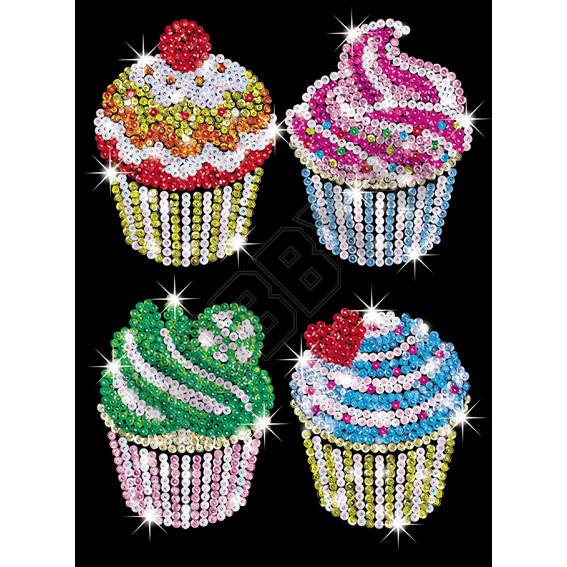 Cupcakes - Sequin Art