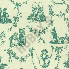 Child's Play Wallpaper - Green On Ivory