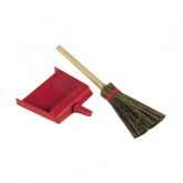 Red Dustpan And Broom