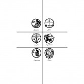 Stencil - Zodiac - Aquarius, Libra, Scorpio, Saggitarius, Capricorn, Pisces