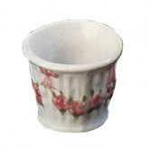 White & Pink Fluted Plant Pot