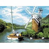 Painting By Numbers - Windmill On The River