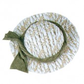Straw Hat with Green Ribbon
