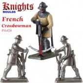 Medieval French Crossbowman loading crossbow