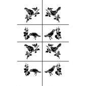 Stencil - Birds On Branch x 8   