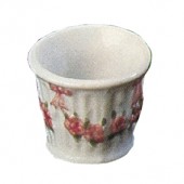 White & Pink Fluted Plant Pot