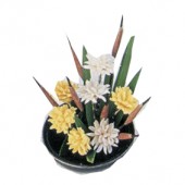 Yellow & White Flowers In Bowl