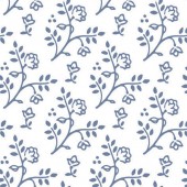 Wallpaper - Julia Blue On White