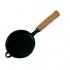 Black Frying Pan With Wooden Handle